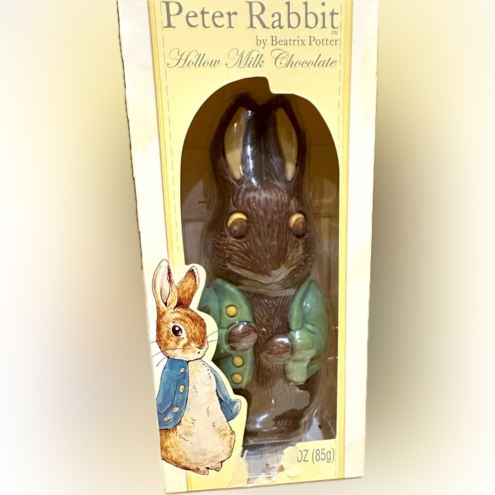 VTG RARE BEATRIX POTTER CHOCOLATE BUNNY RABIT COLLECTIBLE DECOR EASTER 6” SEALED